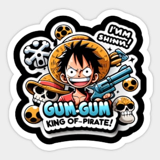 Luffy's popular catchphrases I'm gonna be King of the Pirates! Sticker